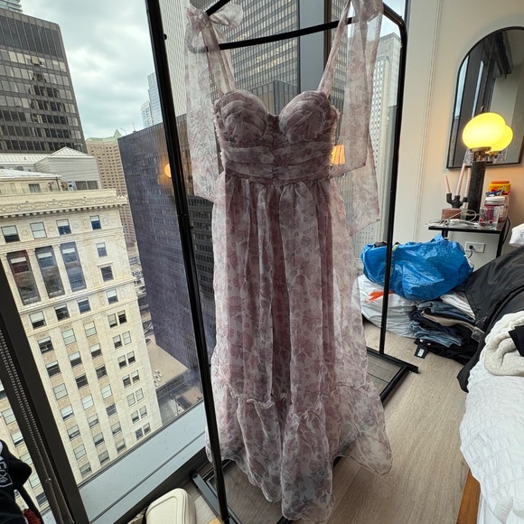 Petal & Pup Floret Midi Dress - Dark Purple SMALL - Picture 5 of 6